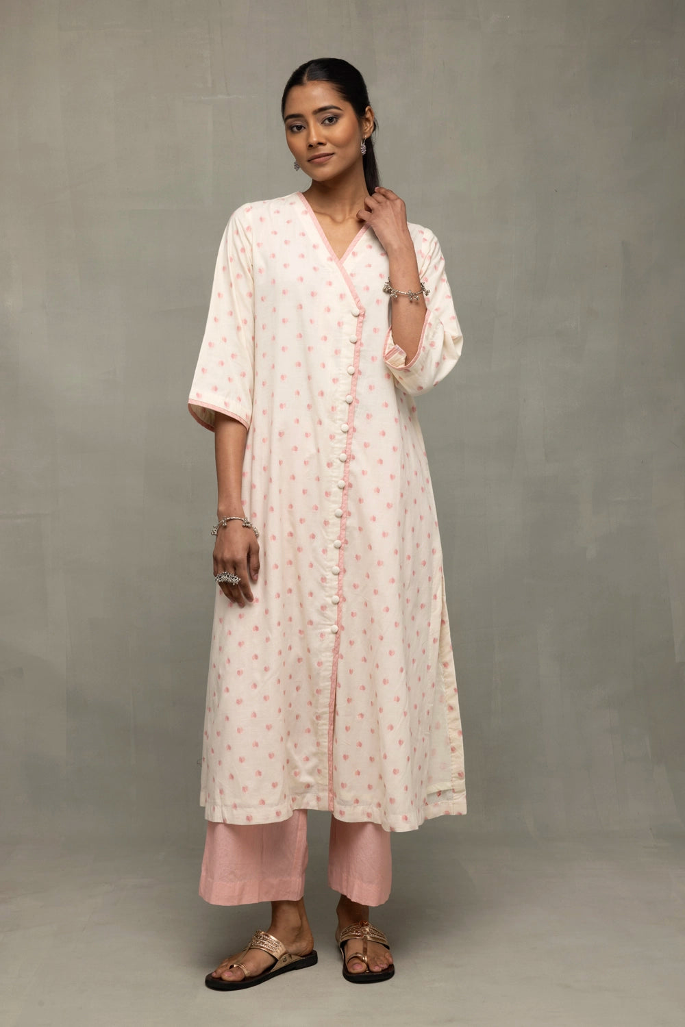 Blush Pink & White Heart Woven Co-Ord Set
