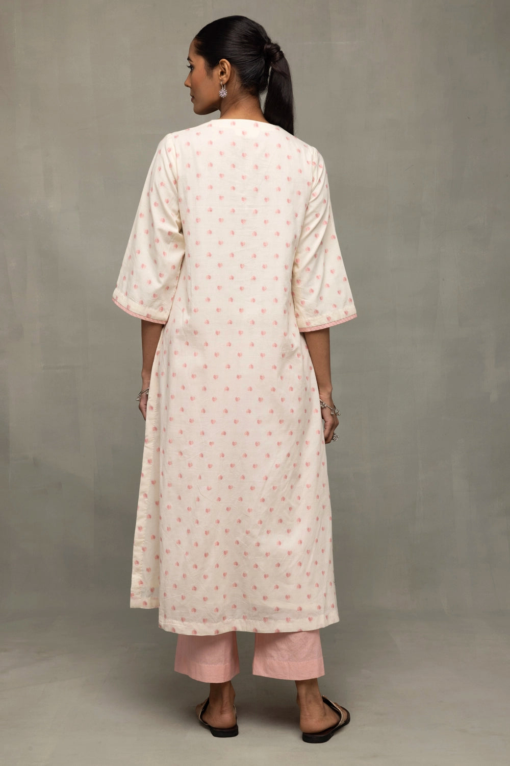 Blush Pink & White Heart Woven Co-Ord Set