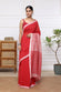 Handloom Red Pure Cotton Polka Dot Motifs