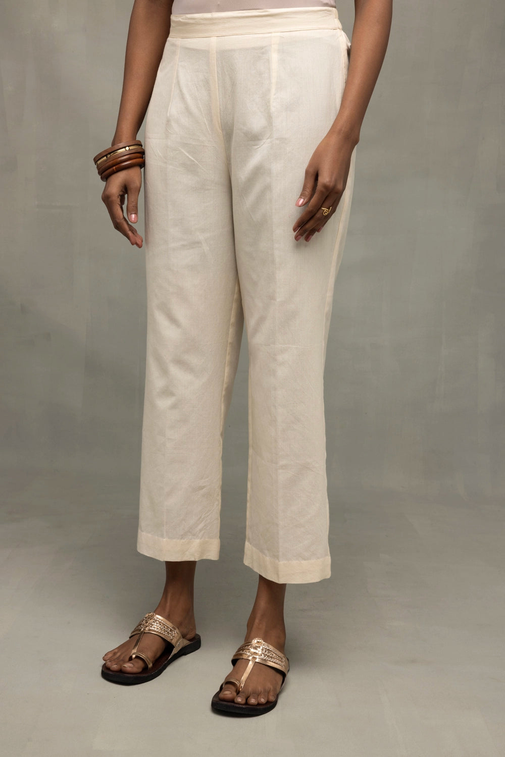 Off White Pujo Jamdani Handwoven Pure Cotton Kurta Set with Dupatta
