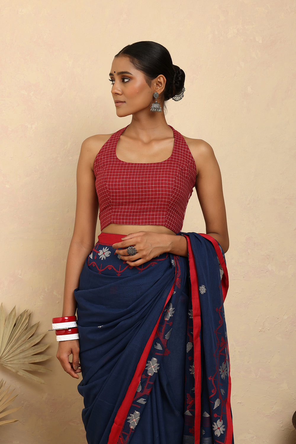 Ragini Check Jamdani Blouse