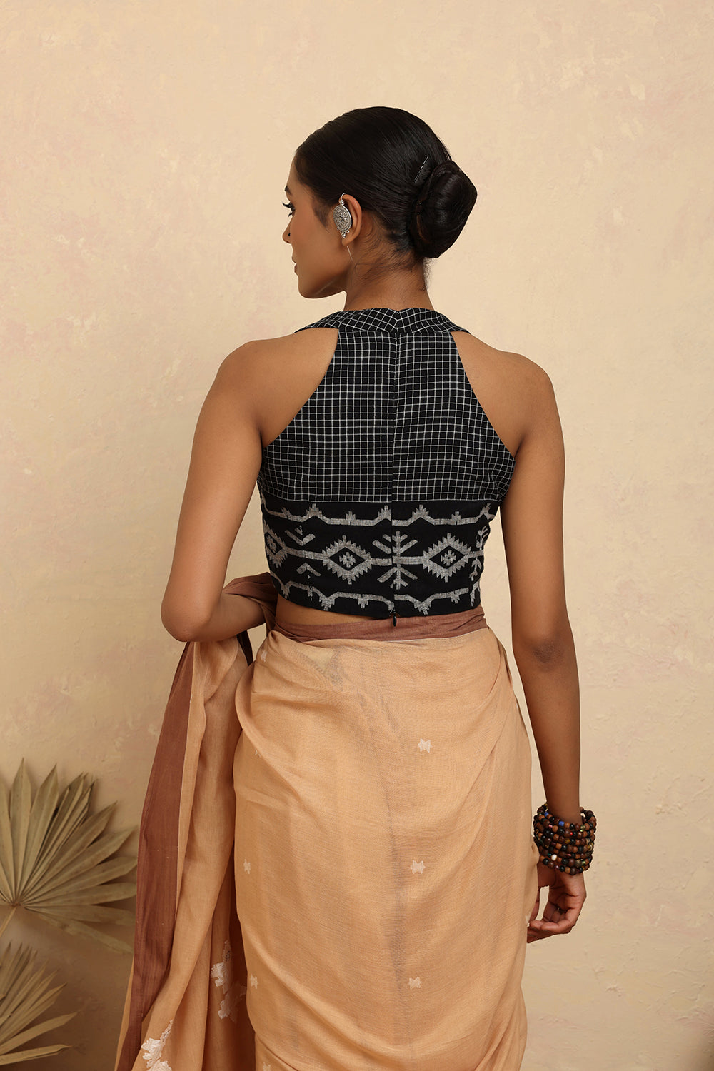 Noir Checks Jamdani Blouse
