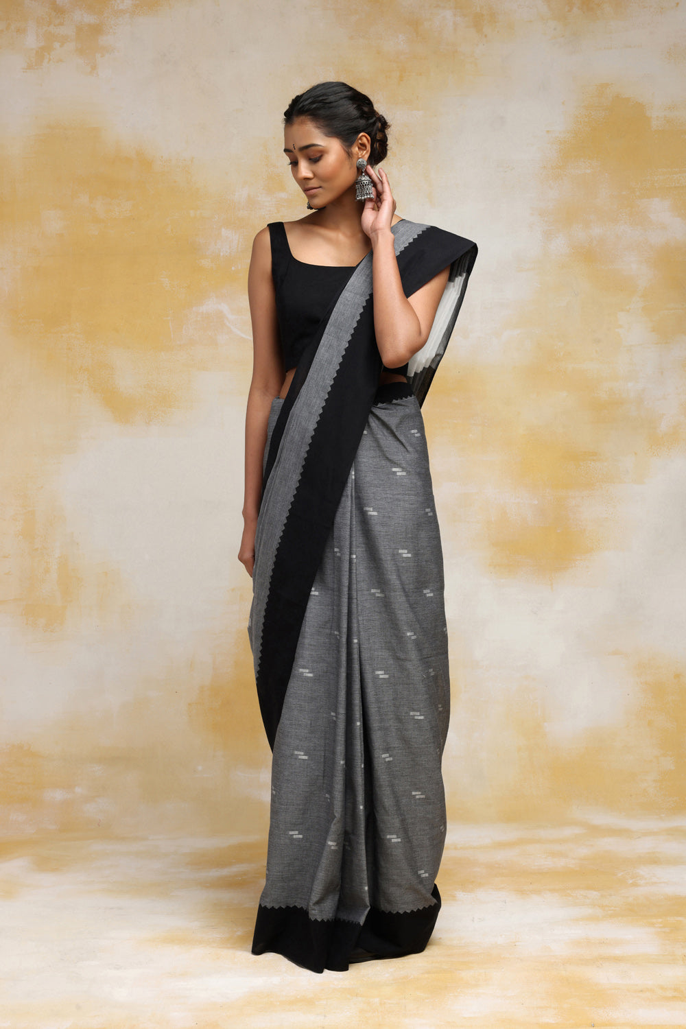 Buy Black Cotton Silk Woven Bird And Floral Pattern Saree For Women by  Samyukta Singhania Online at Aza Fashions.