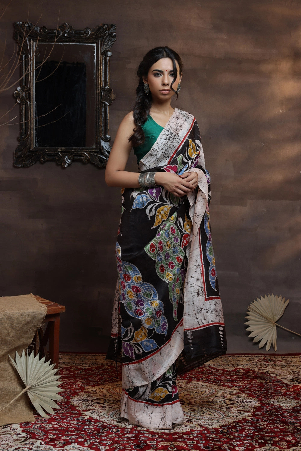 Linen Hand Batik Saree - Rapurnas