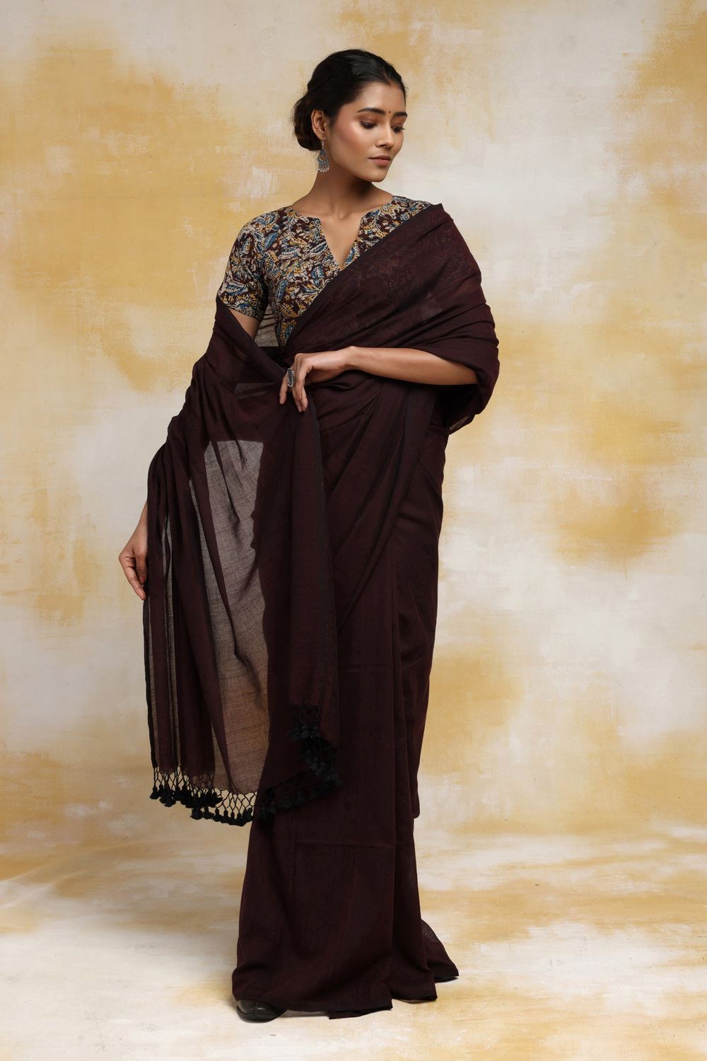 Saree Mall Brown Festive Silk Blend Woven Design Saree With Unstitched  Blouse at Rs 899 | Ladies Silk Saree in Surat | ID: 26006079697