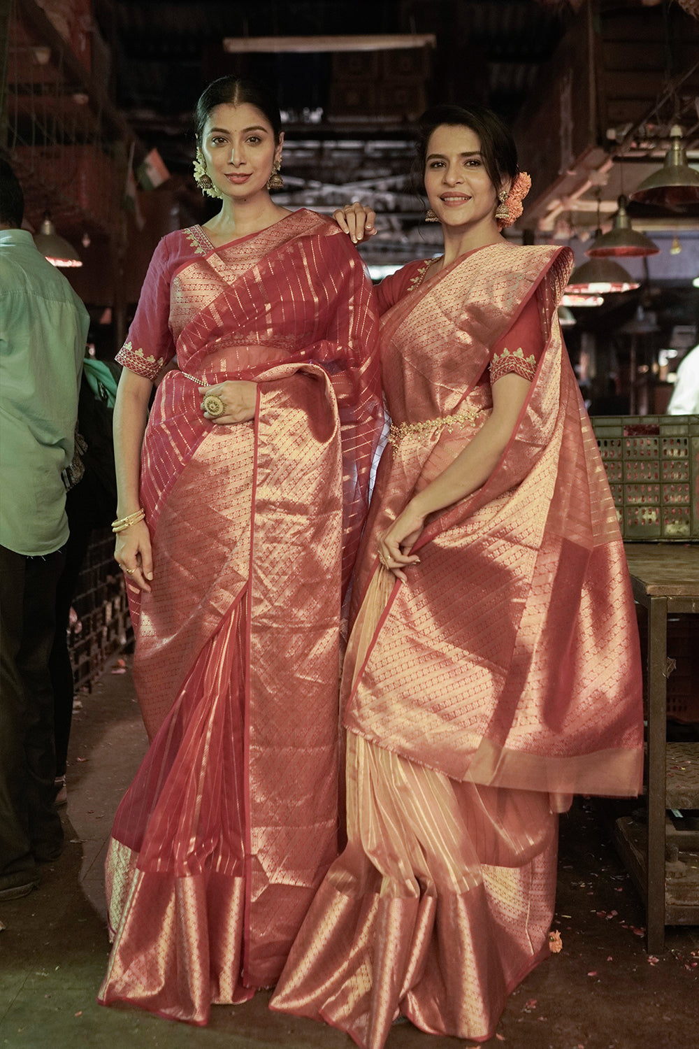 Tamarillo Color Pure Chanderi Katan Silk and Pattu Soft Silk Handloom Saree  - Parimal Ecohub