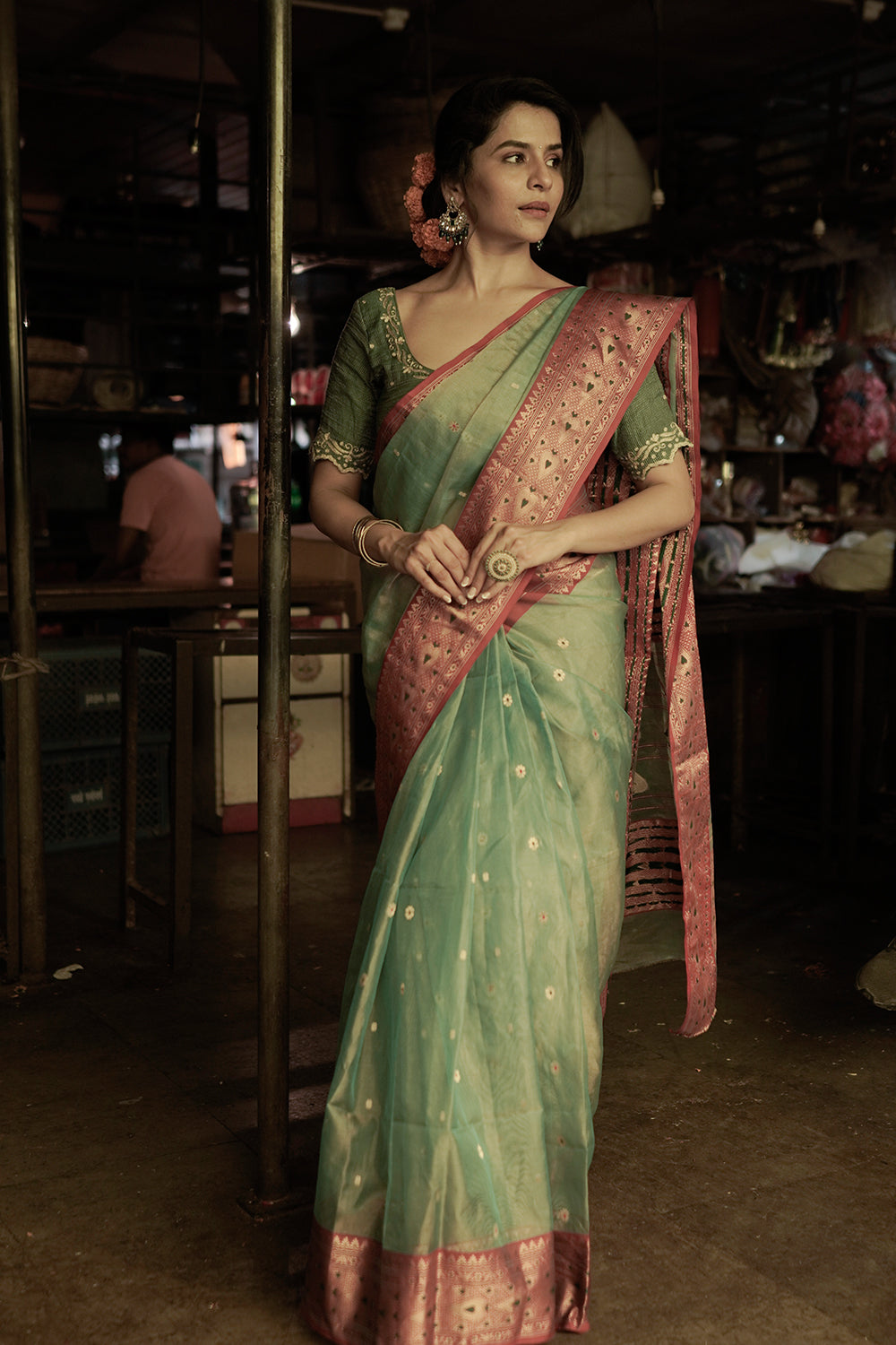 Sindoori Chanderi Silk Saree : Buy Chanderi Saree Online : Buy Handloo – Ek  Dori