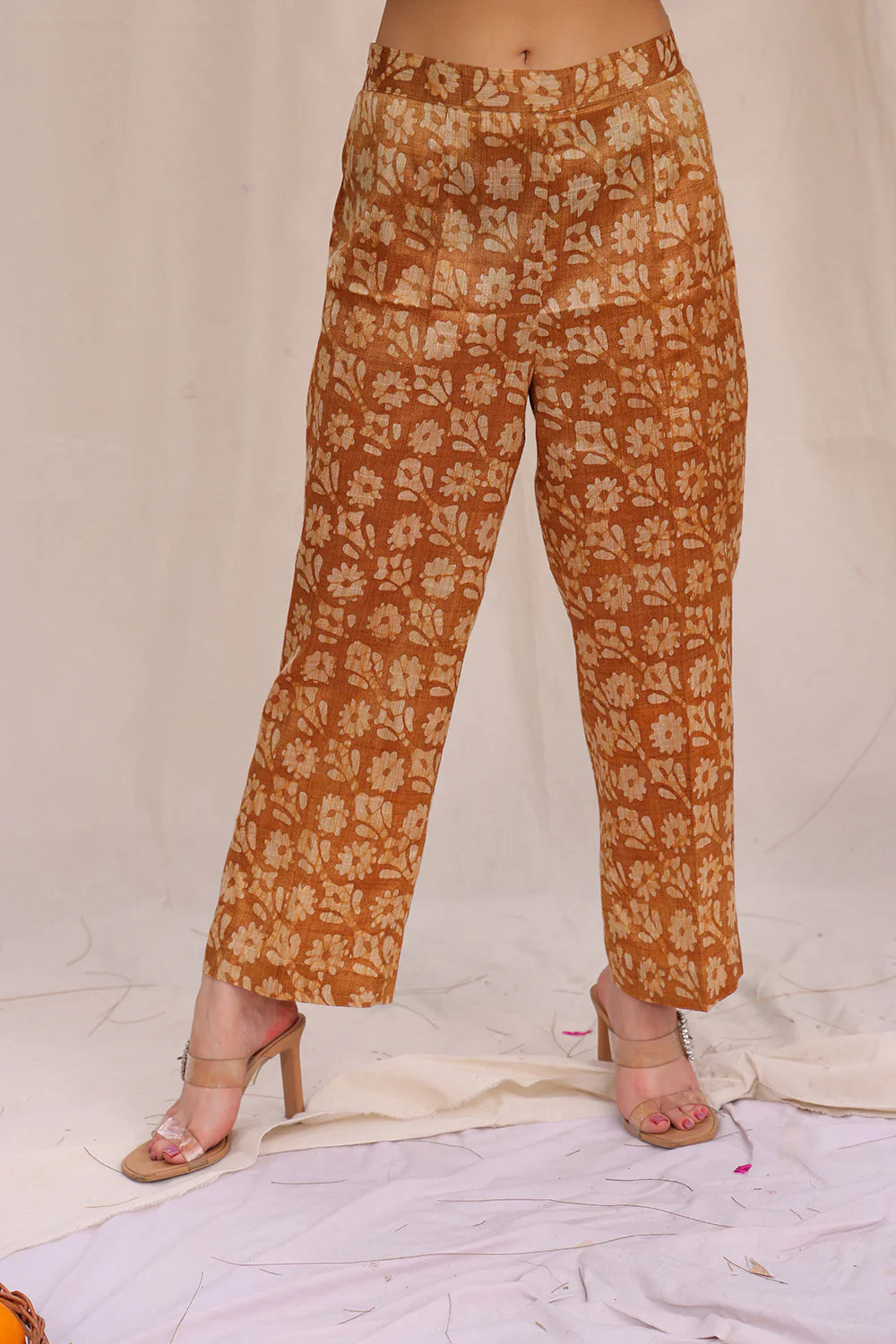 Mustard Yellow Hand Batik Khadi Cotton Pant
