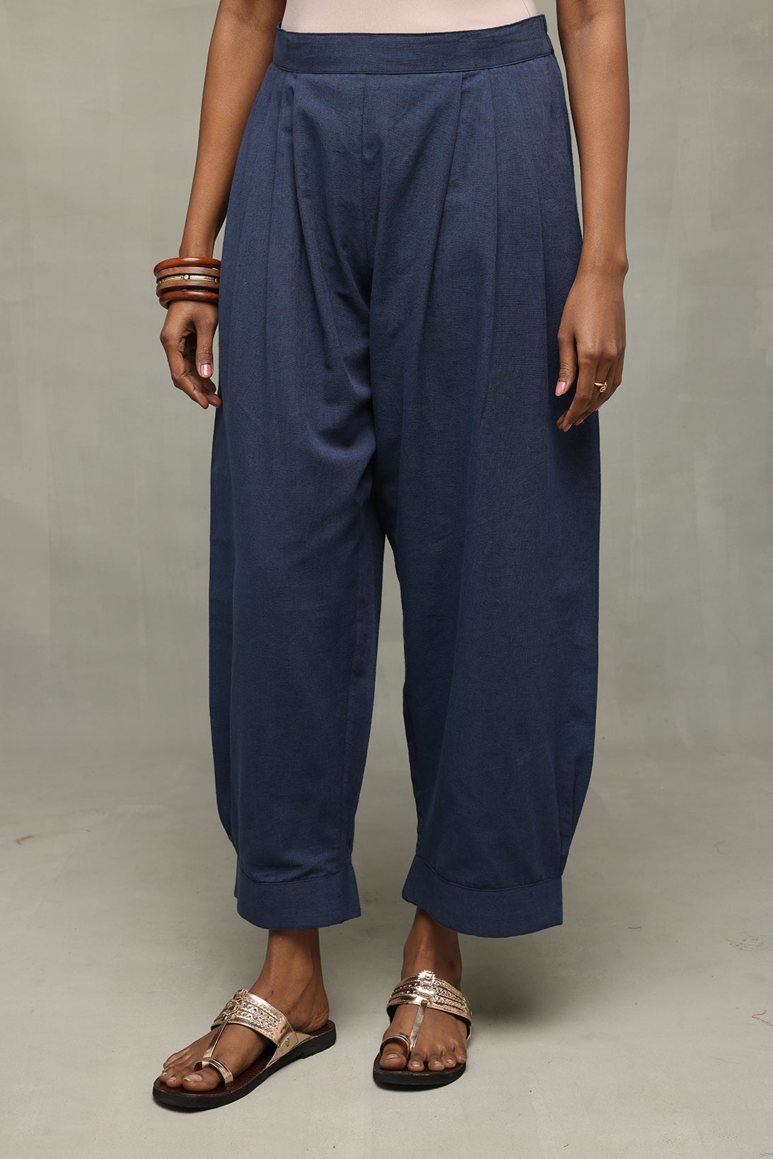 Muted Navy Blue Kala Cotton Harem Pants