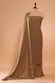 Earthy Brown Woven Suit Set with Subtle Buti & Zari Dupatta