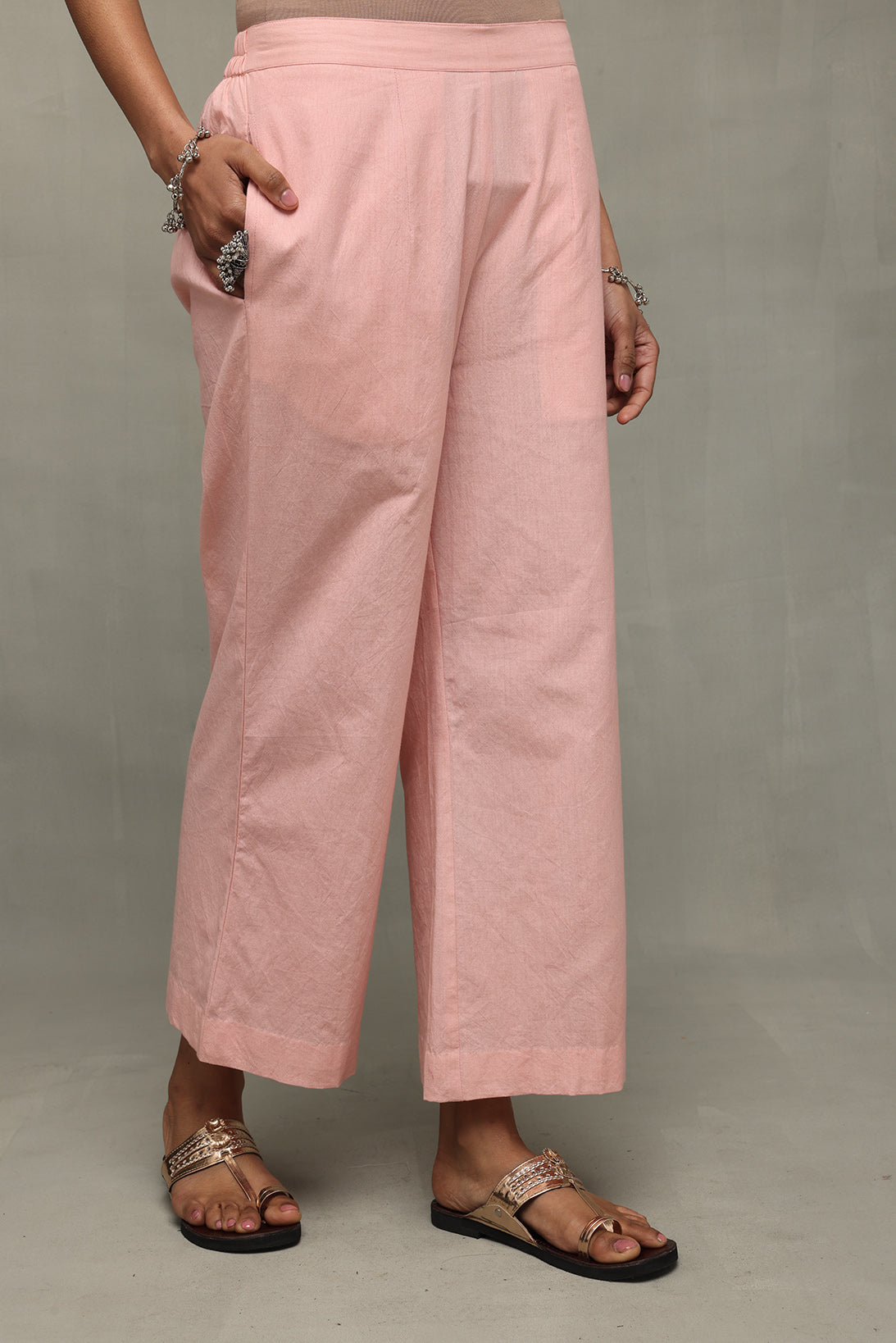 Pastel Pink Pure Cotton Relaxed Pant