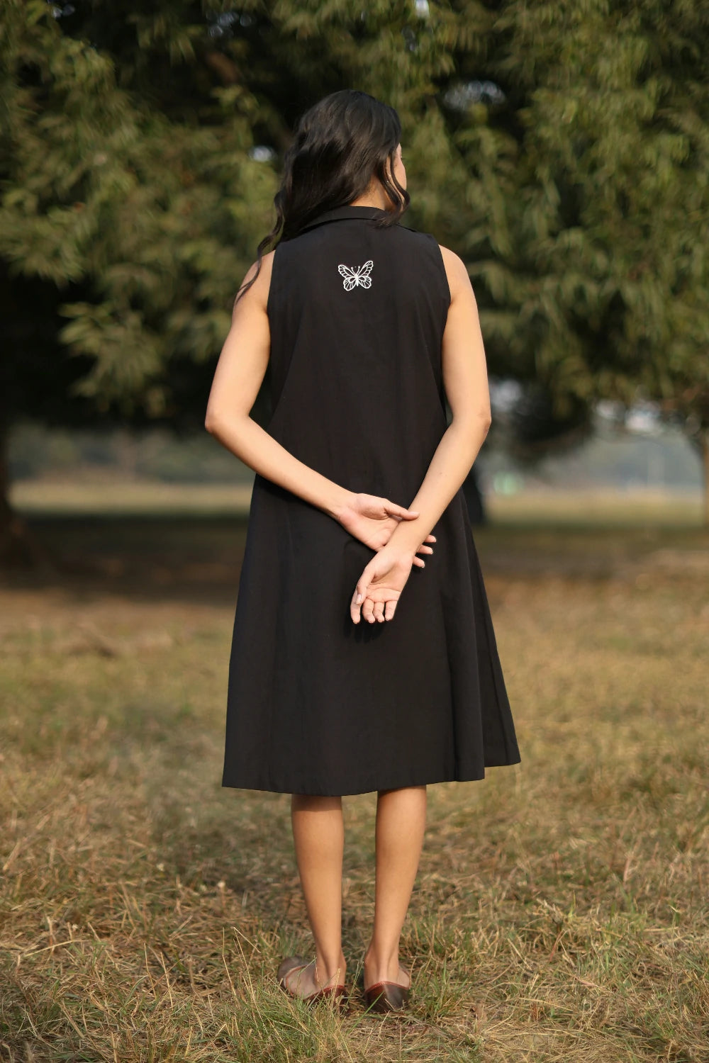 Elysia Black Cotton Dress