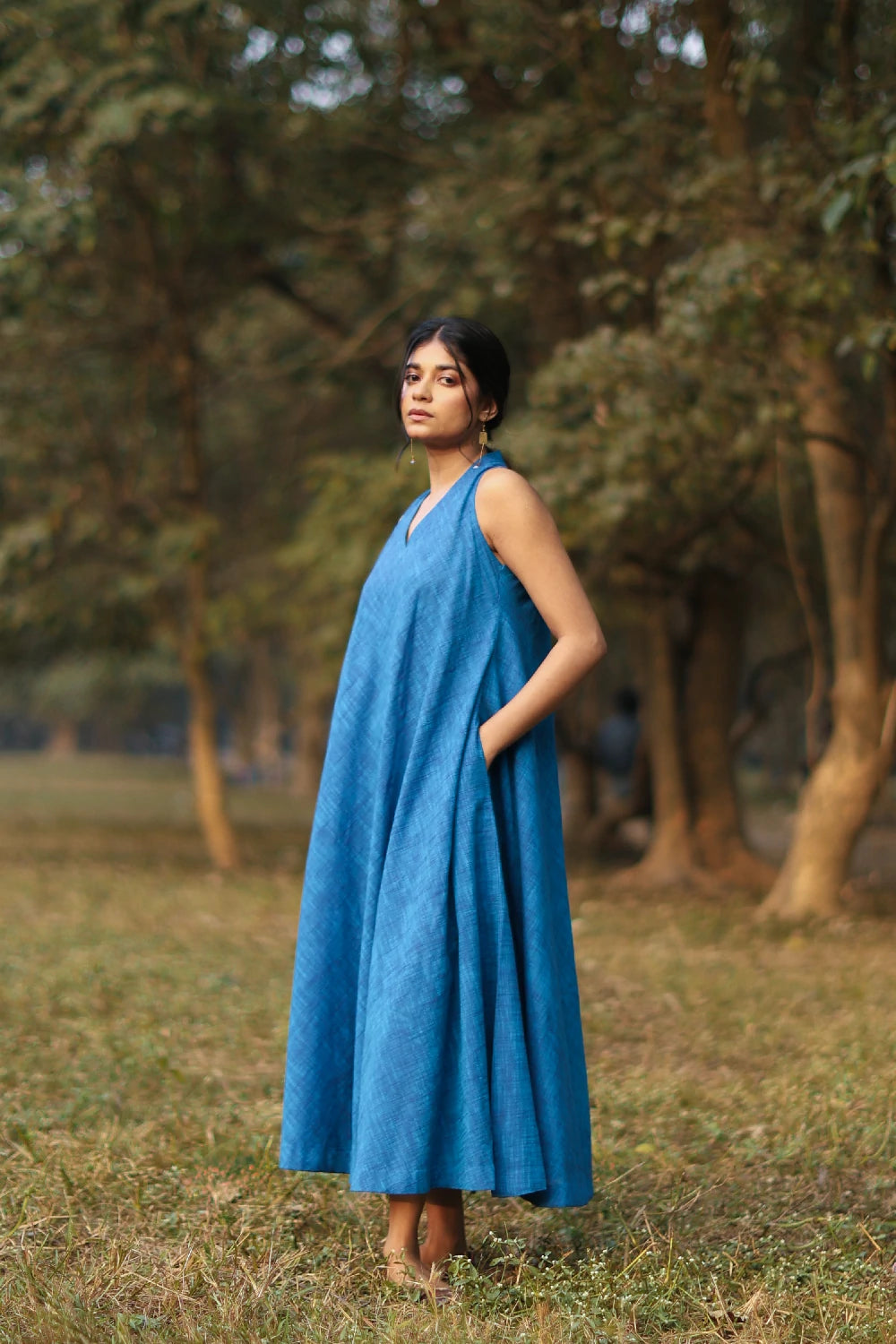 Aquina Blue Cotton Dress