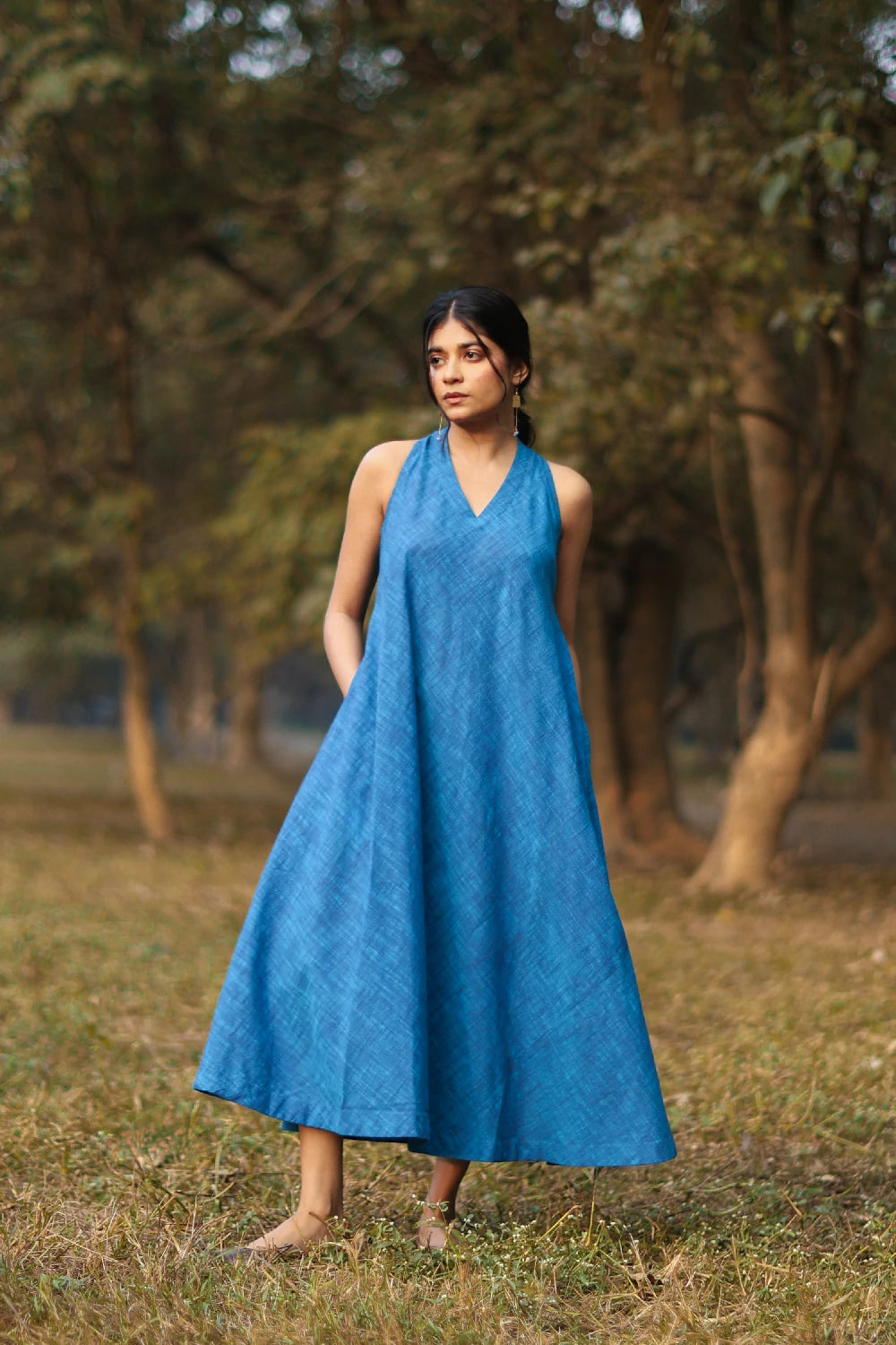 Aquina Blue Cotton Dress