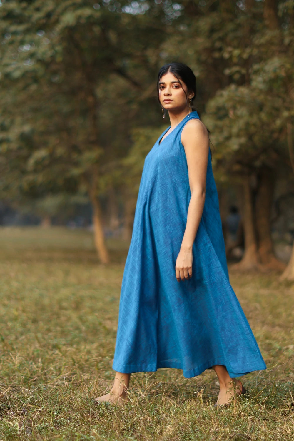 Aquina Blue Cotton Dress