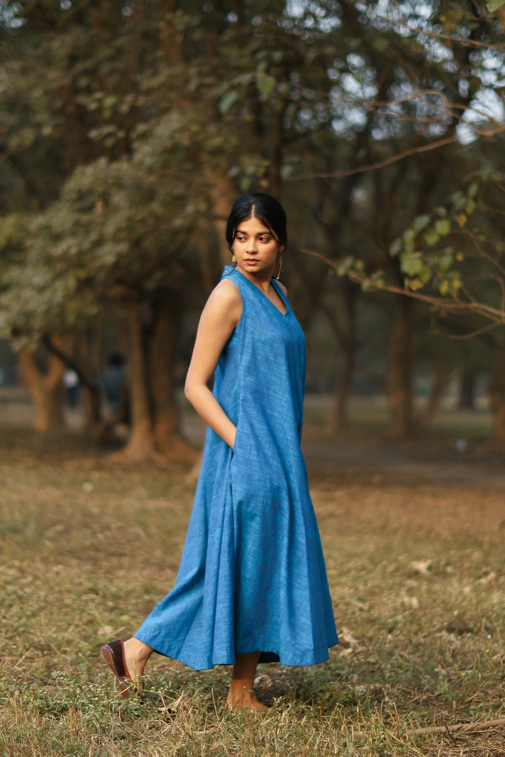 Aquina Blue Cotton Dress