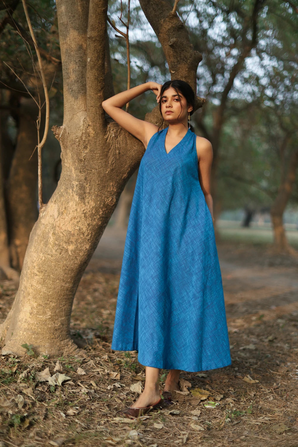 Aquina Blue Cotton Dress