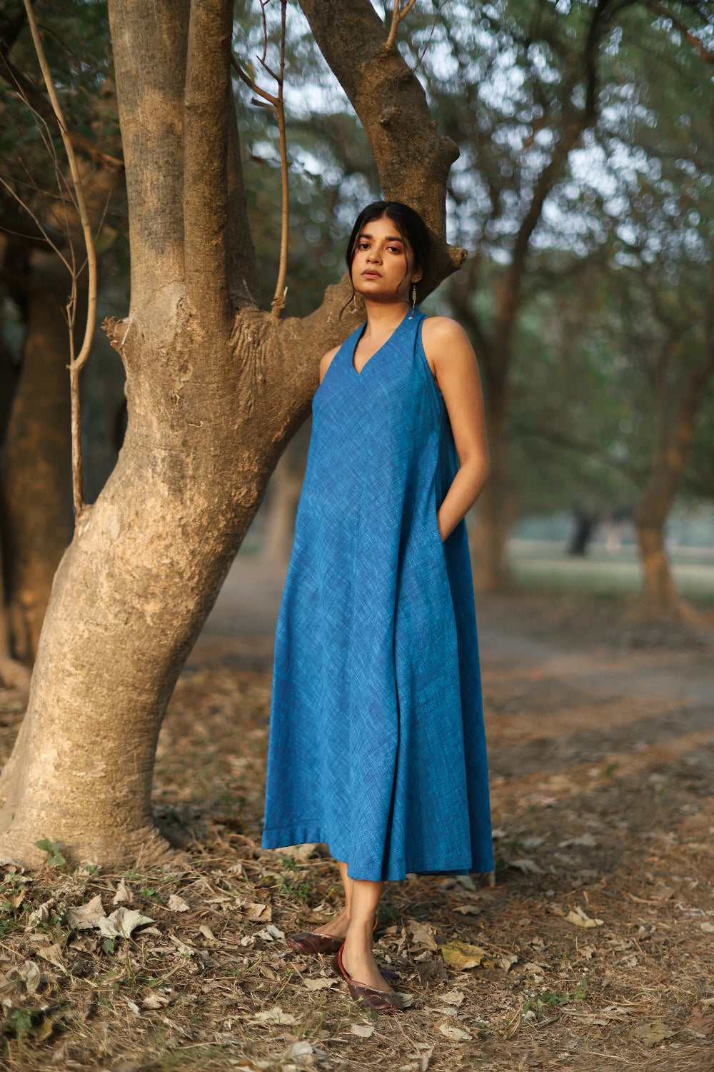 Aquina Blue Cotton Dress