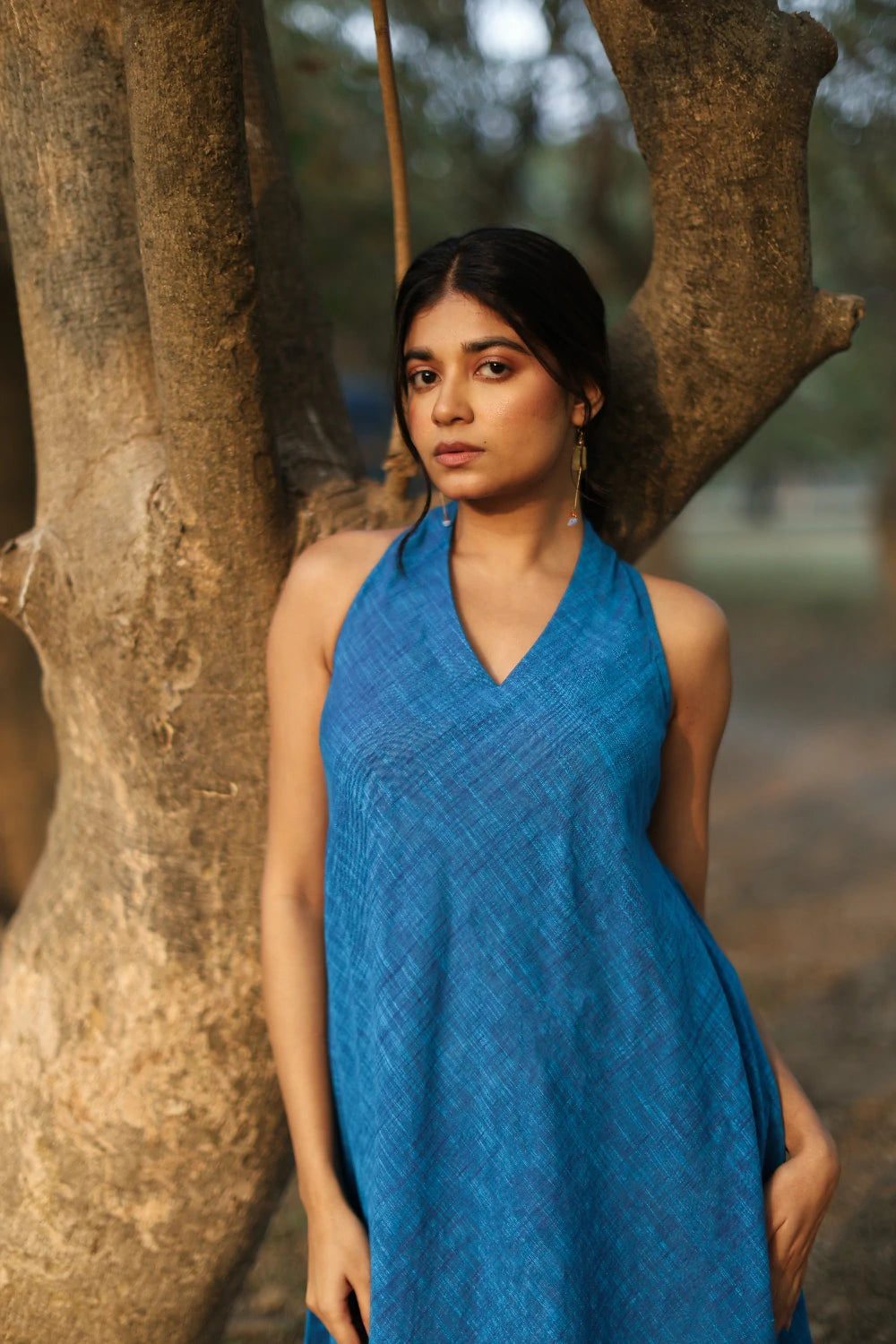 Aquina Blue Cotton Dress