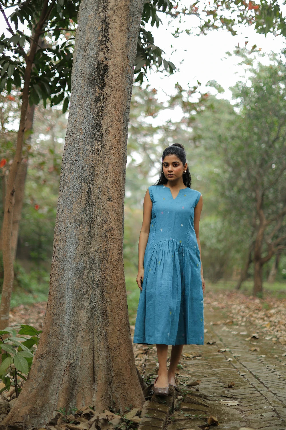 Fern Green Jamdani Dress