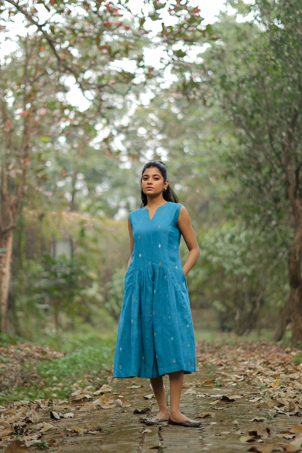 Fern Green Jamdani Dress