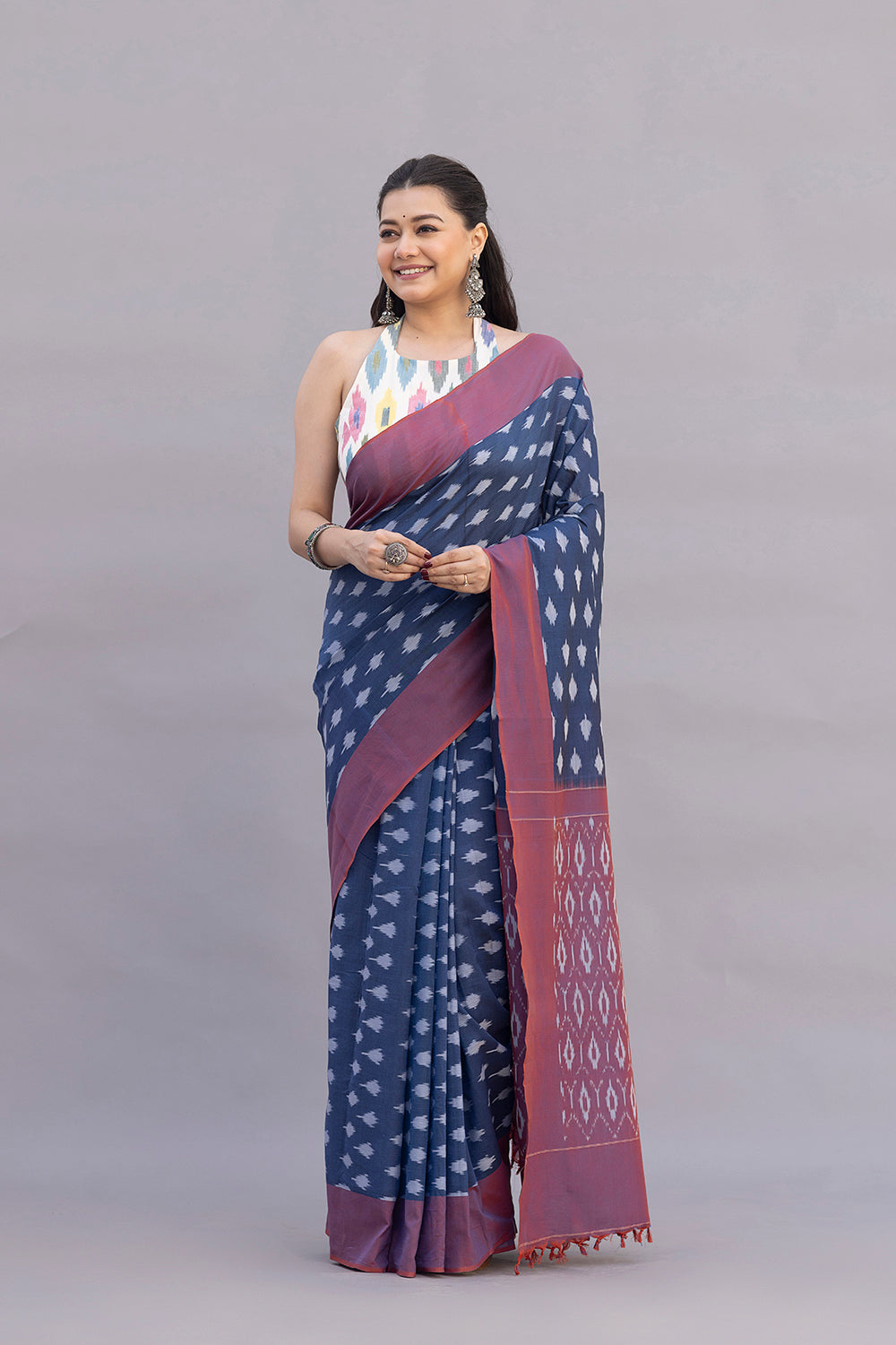 Beige Multicolor Ikat Blouse