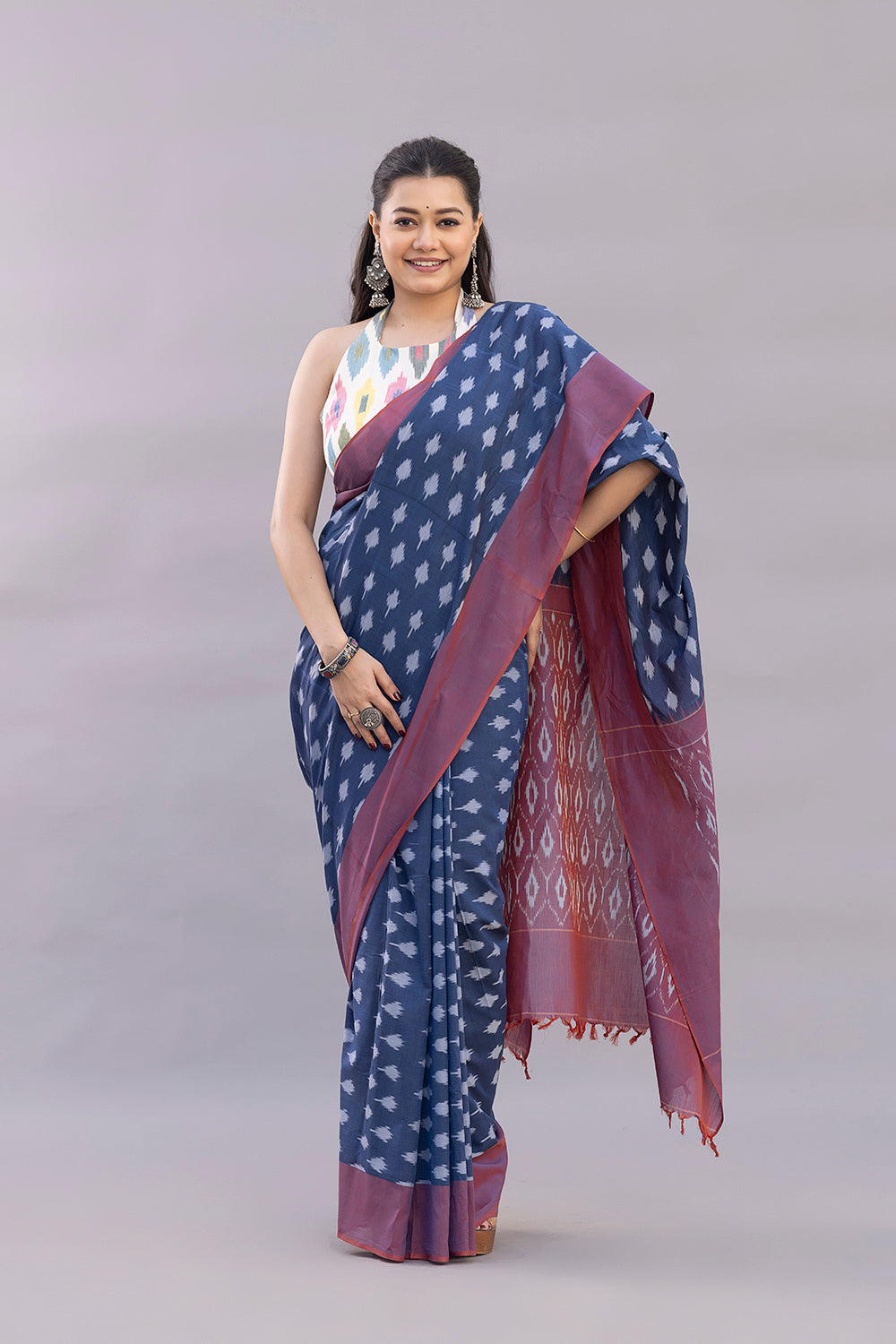 Beige Multicolor Ikat Blouse