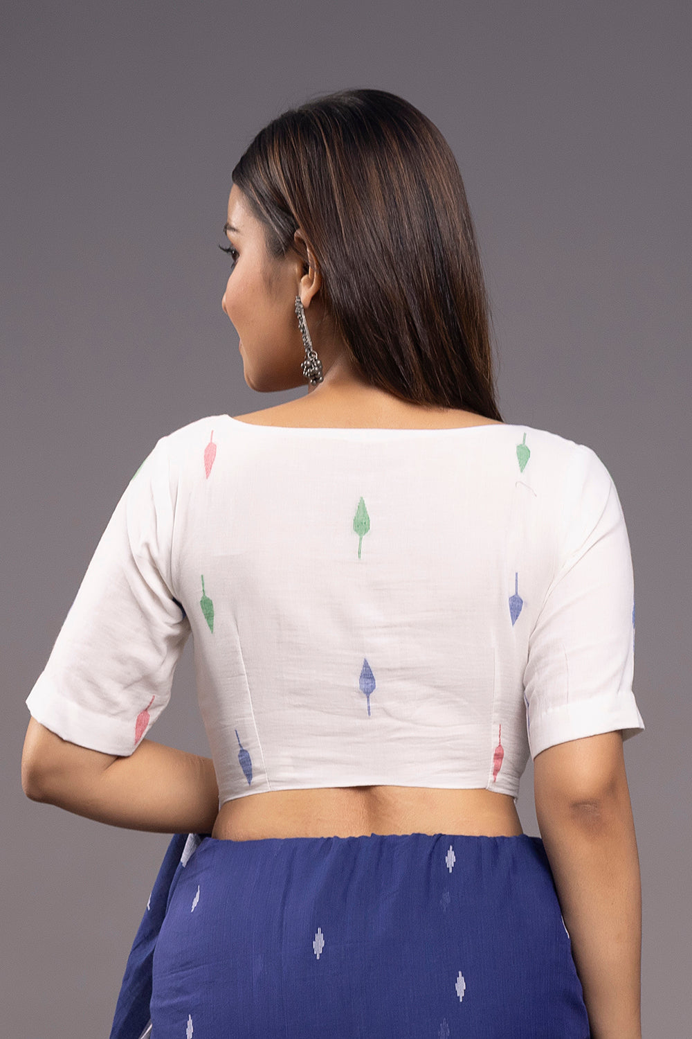 White Pallav Cotton Blouse