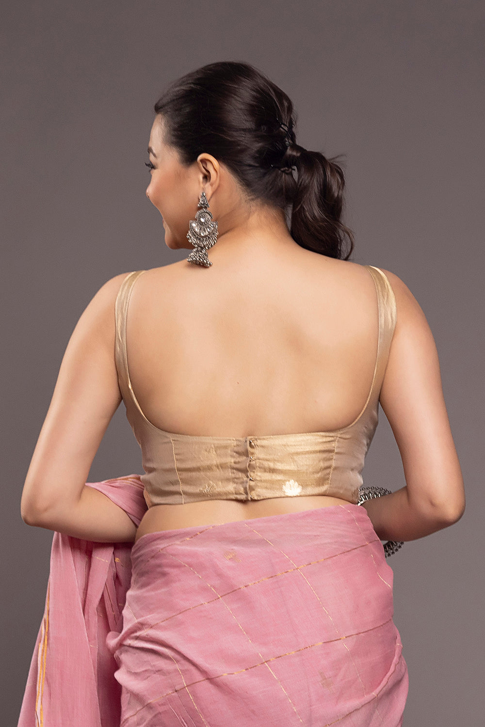 Golden Padma Pure Silk Banarasi Blouse