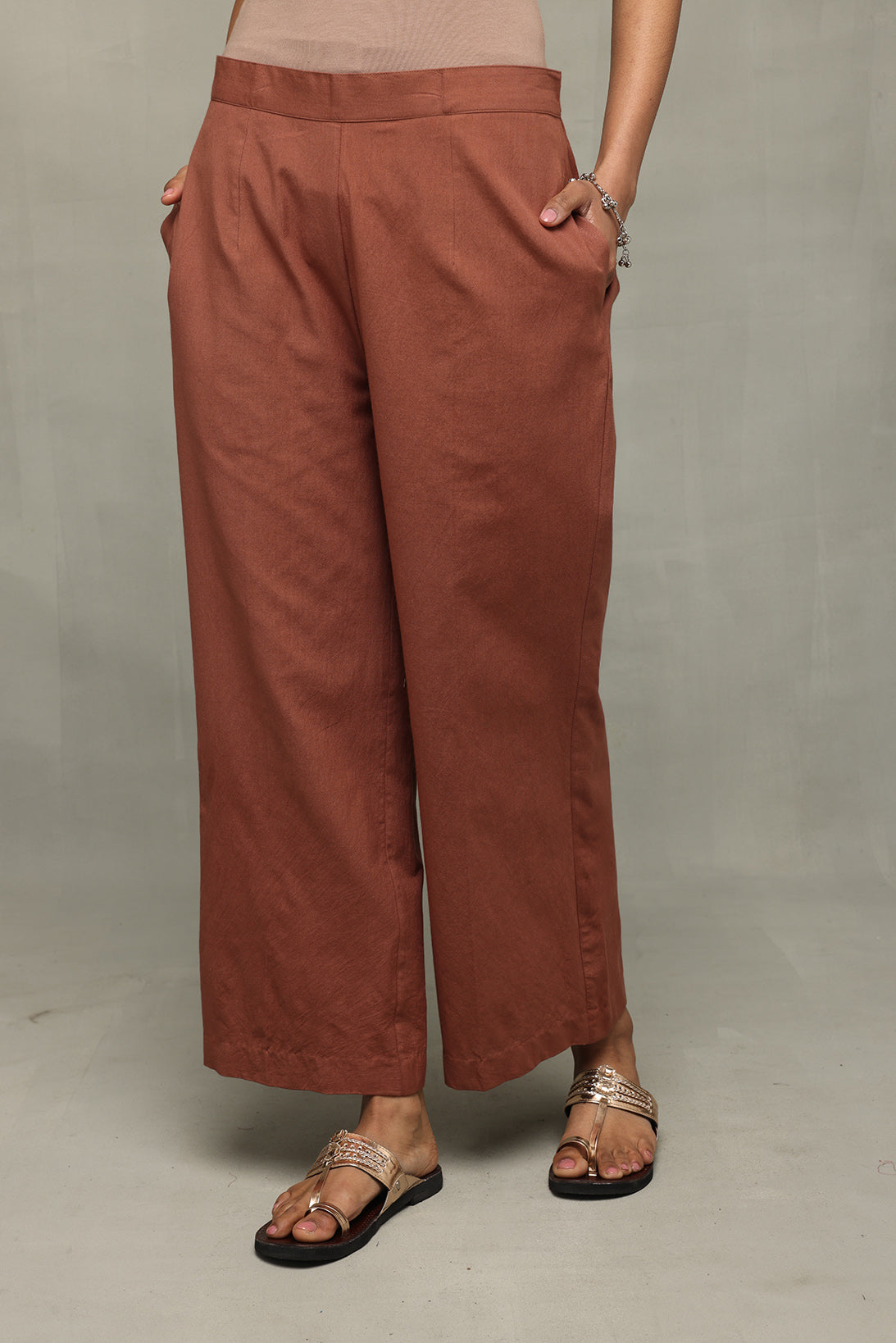 Terracota Brown Pure Cotton Relaxed Pant