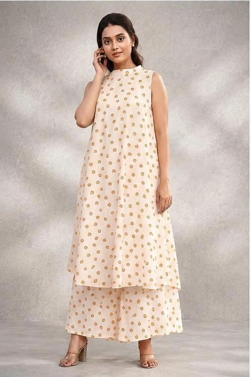 Cream Pure Cotton Sippy Co-ord Set-Sutra Art of Clothing
