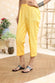 Yellow Cotton Linen Tapered Pant