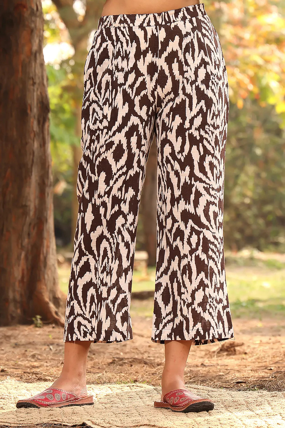 Back View of Chocolate Brown Pure Cotton Co-ord Set