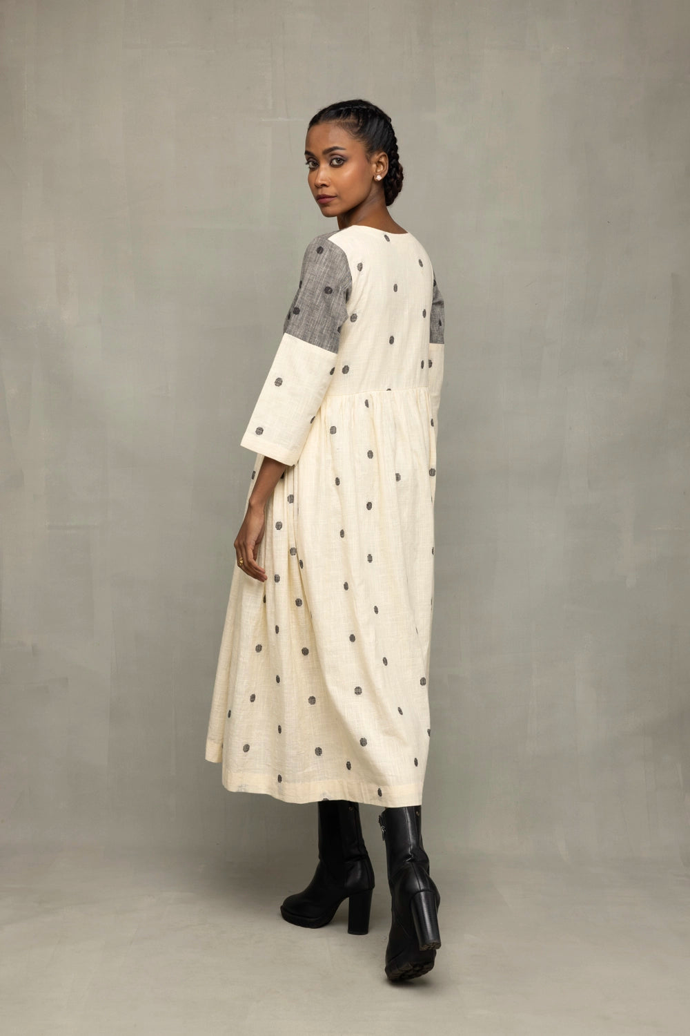Back View of Greyscape South Cotton Dress