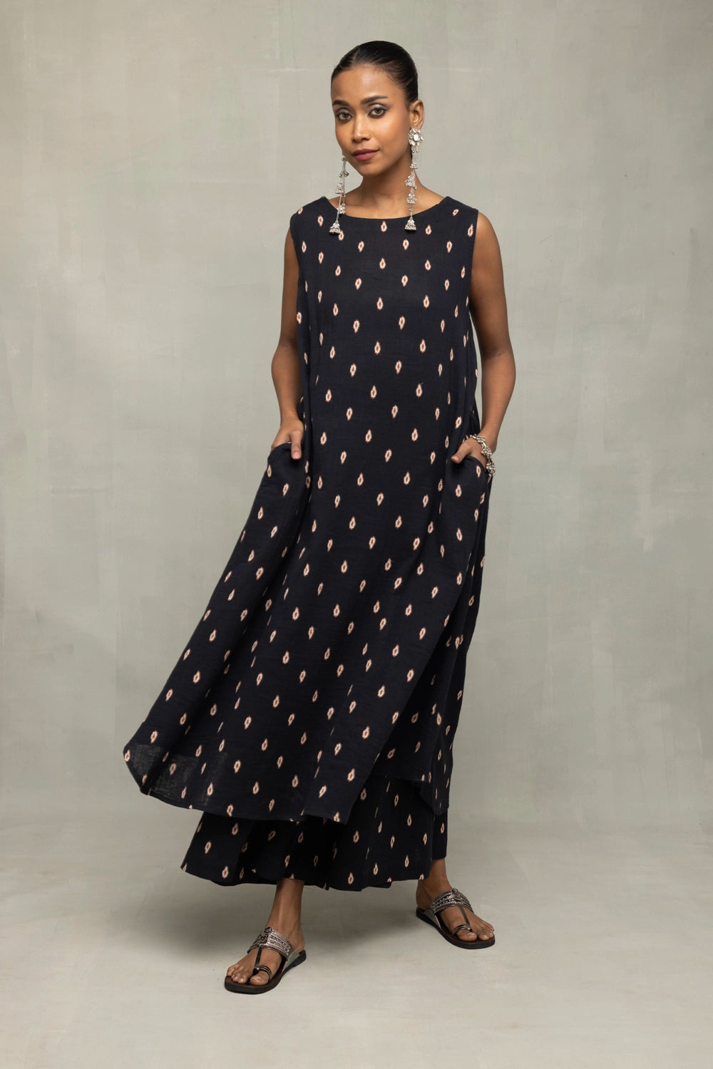 Black Oval Dot Pure Cotton Co-ord Set