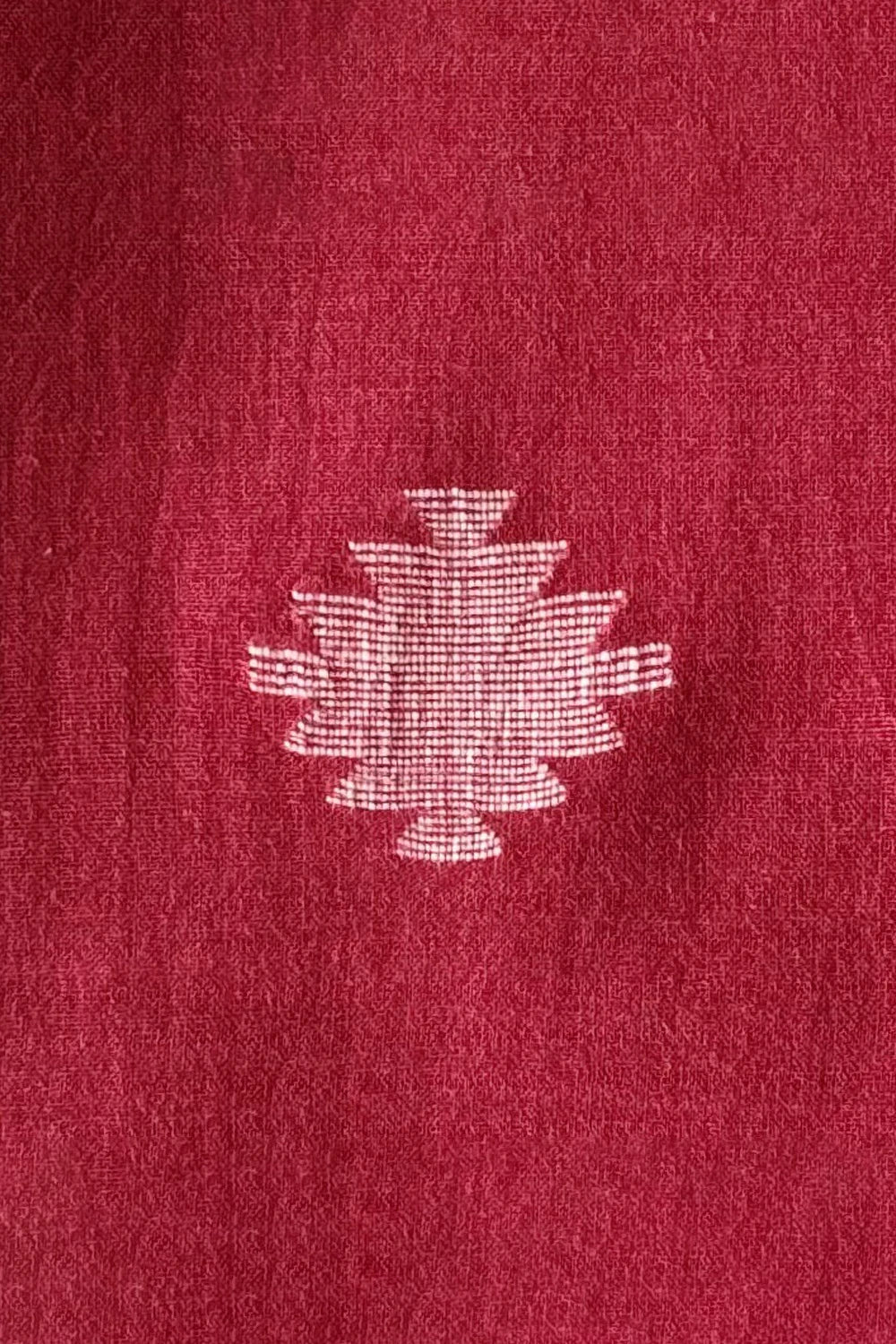 Elegant Cherry Red Handloom Yantra Jamdani Dupatta for Festive Wear