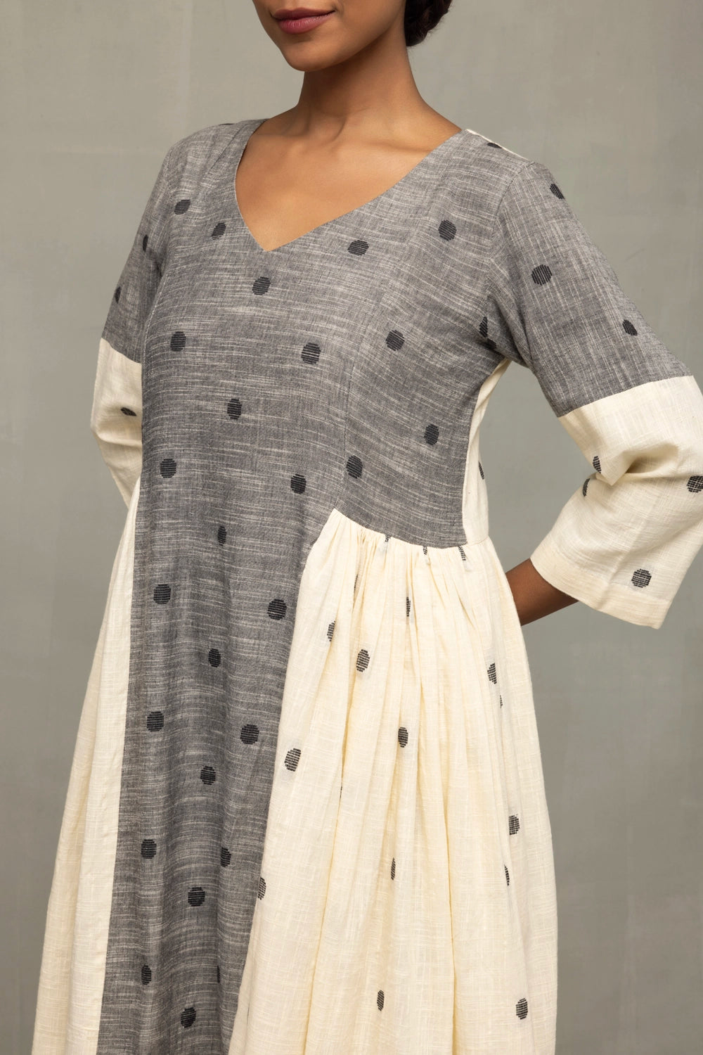 Elegant Greyscape South Cotton Dress for Festive and Ethnic Wear
