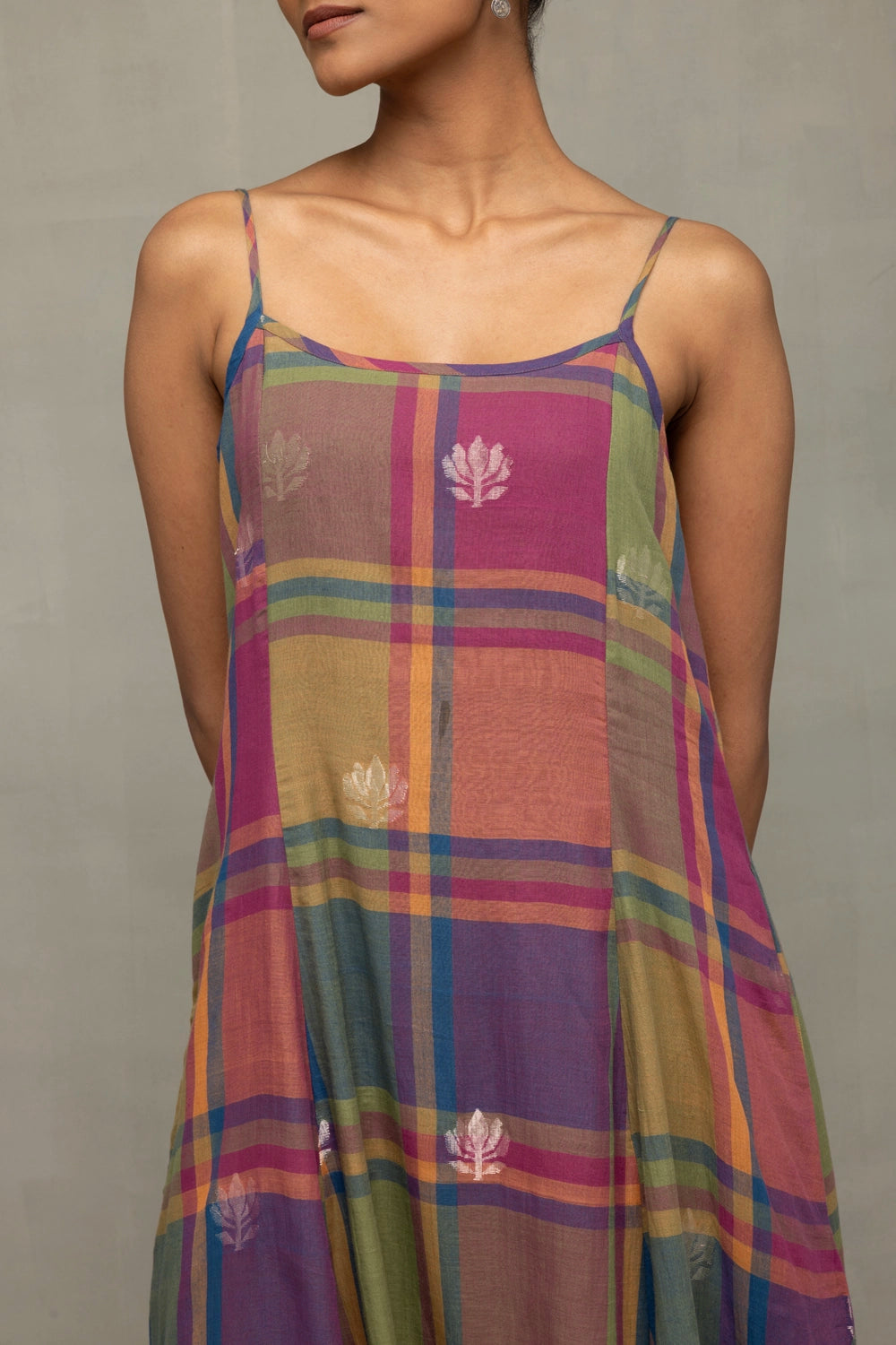 Elegant Multicolor Jamdani Dress