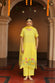 Handloom Yellow Pure Cotton Jamdani Kurta Set with Dupatta