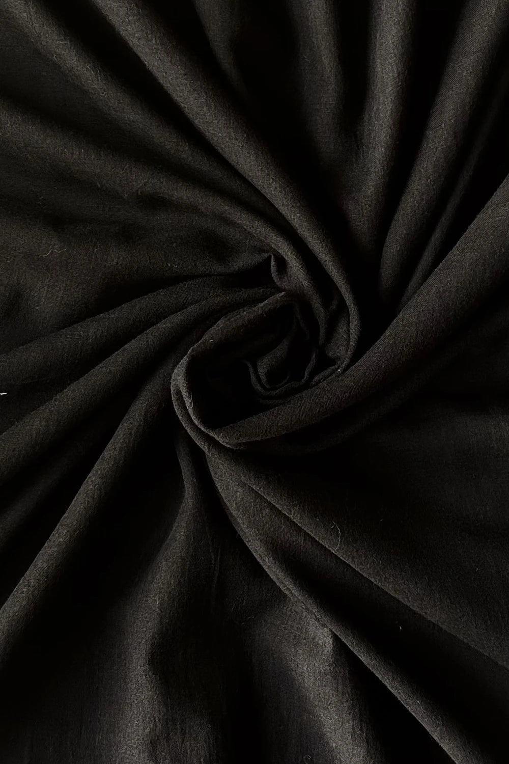 Handwoven Plain Black Cotton Dupatta for Ethnic Wear