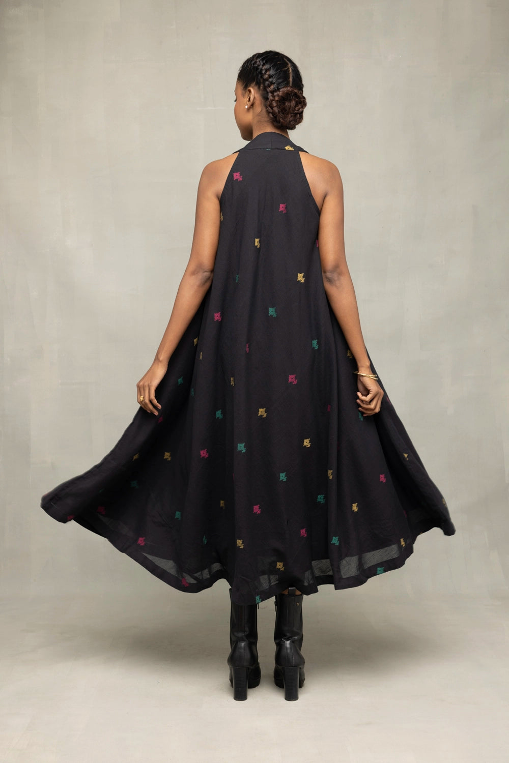 Lightweight Breathable Black Noorrekha Jamdani Dress for Everyday Wear