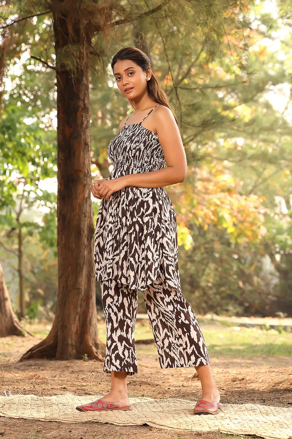 Lightweight Breathable Chocolate Brown Pure Cotton Co-ord Set for Everyday Wear