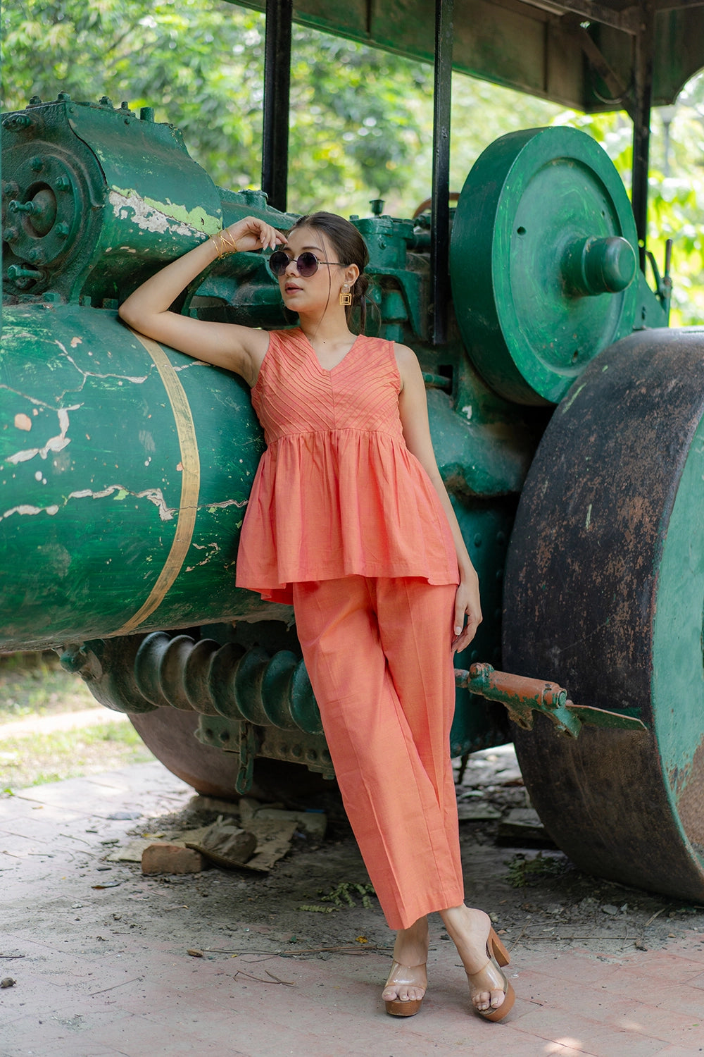 Lightweight Breathable Gajri Malai Cotton Co-ord Set for Everyday Wear