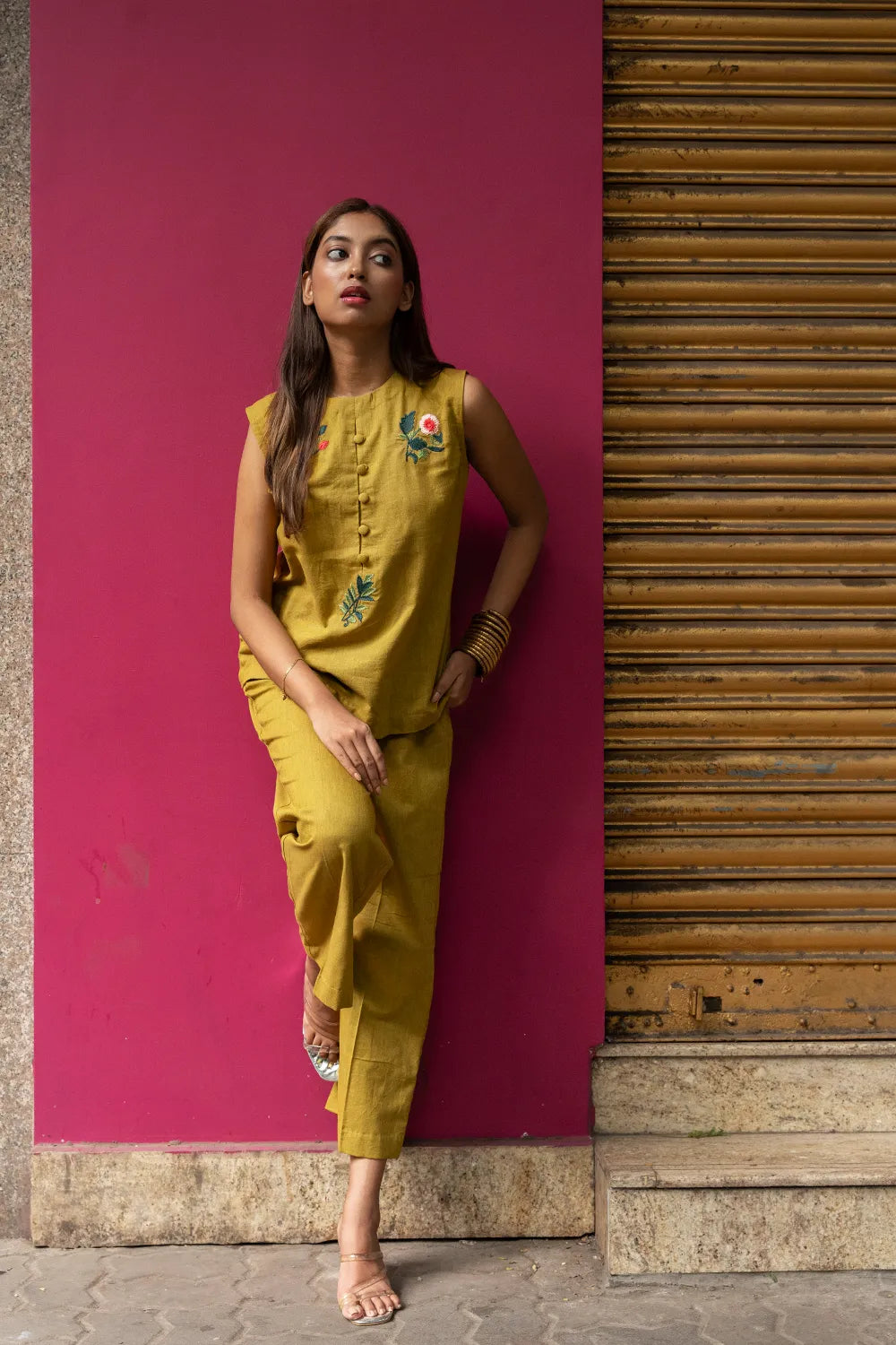 lightweight-breathable-olive-green-khadi-cotton-co-ord-set-for-everyday-wear
