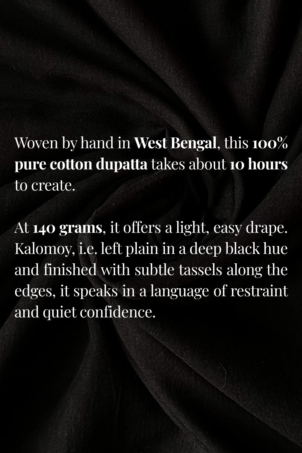 Lightweight Breathable Plain Black Cotton Dupatta for Everyday Styling