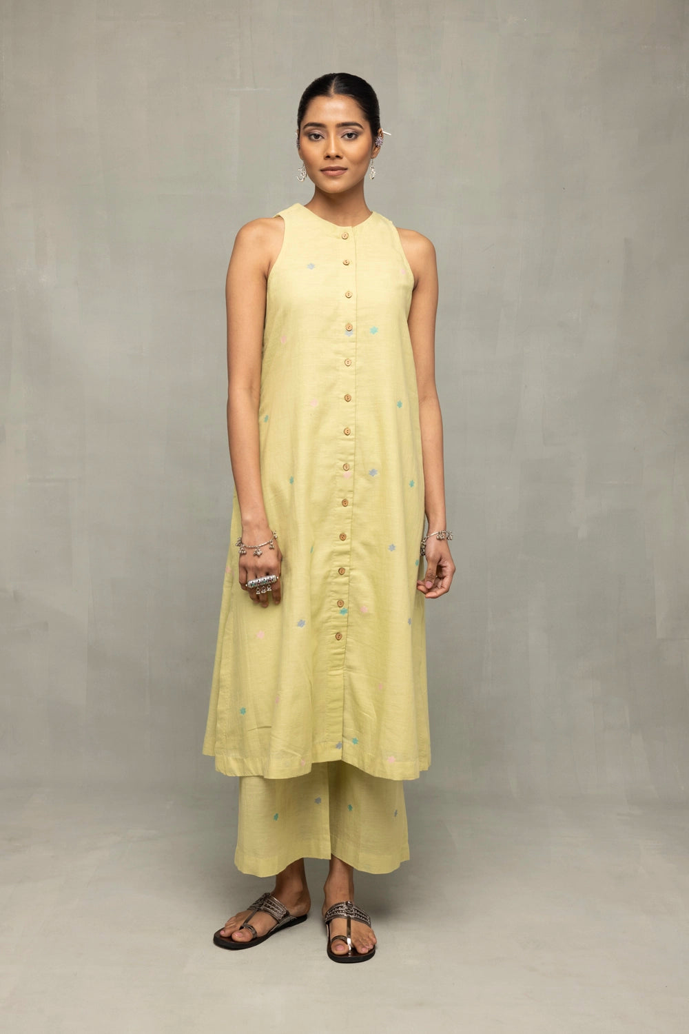 Mint Green A-Line Jamdani Co-ord Set