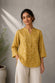 Mustard Yellow Batik Printed Khadi Top