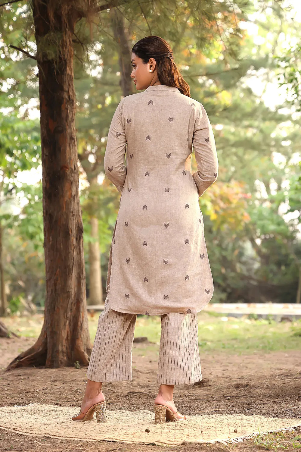 Premium Beige Pure Cotton Kurta Set for Office Wear