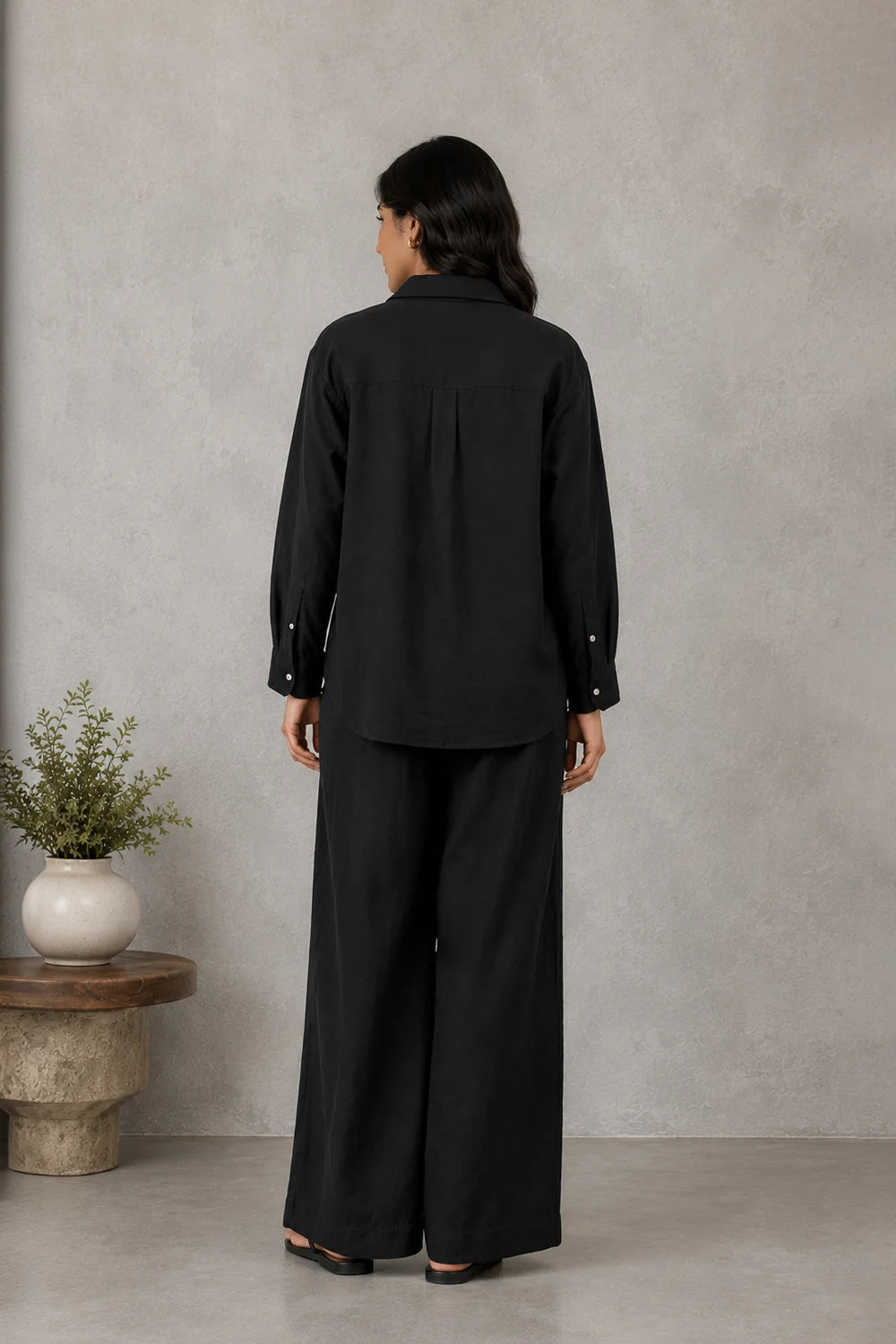 Premium Black Khadi Cotton Co-Ord Set