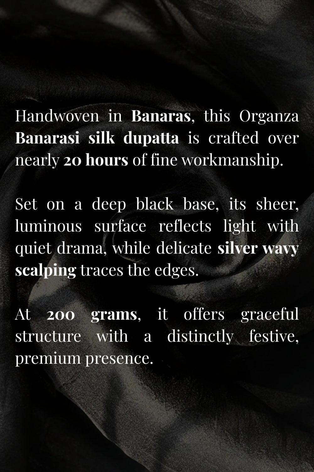 Premium Black Sheer Organza Banarasi Dupatta for Ethnic and Bridal Wear